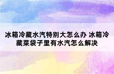 冰箱冷藏水汽特别大怎么办 冰箱冷藏菜袋子里有水汽怎么解决